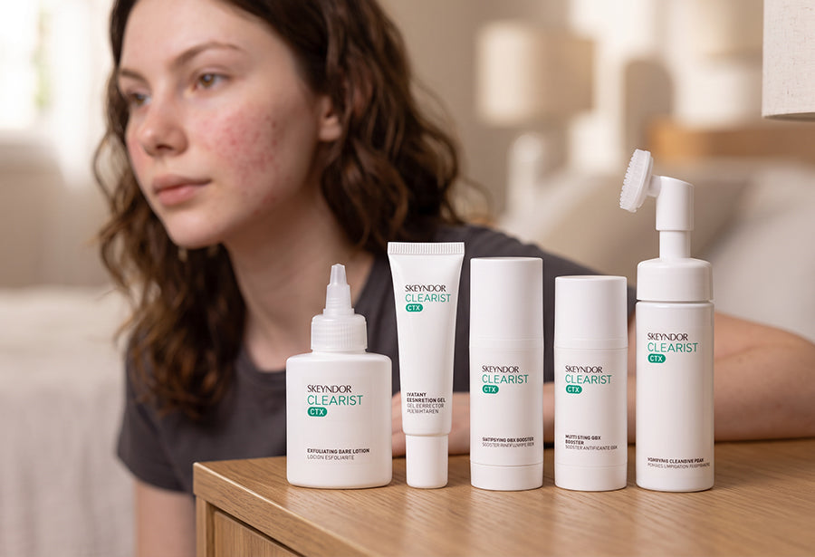Skeyndor CLEARIST CTX skincare range for acne-prone, oily and combination skin